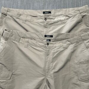 5.11 Tactical Men Khaki Tan Ripstop Cargo Pants 54x30 Polyester Lot of 2